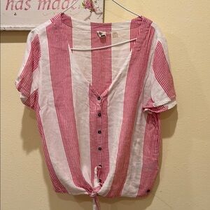 Striped Red and White Women's Top